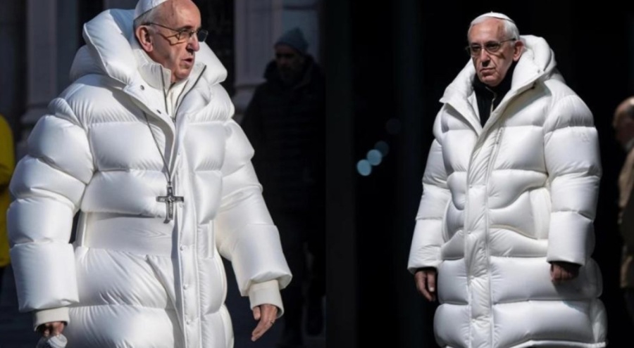 Papa'nın beyaz montu yapay zeka çıktı