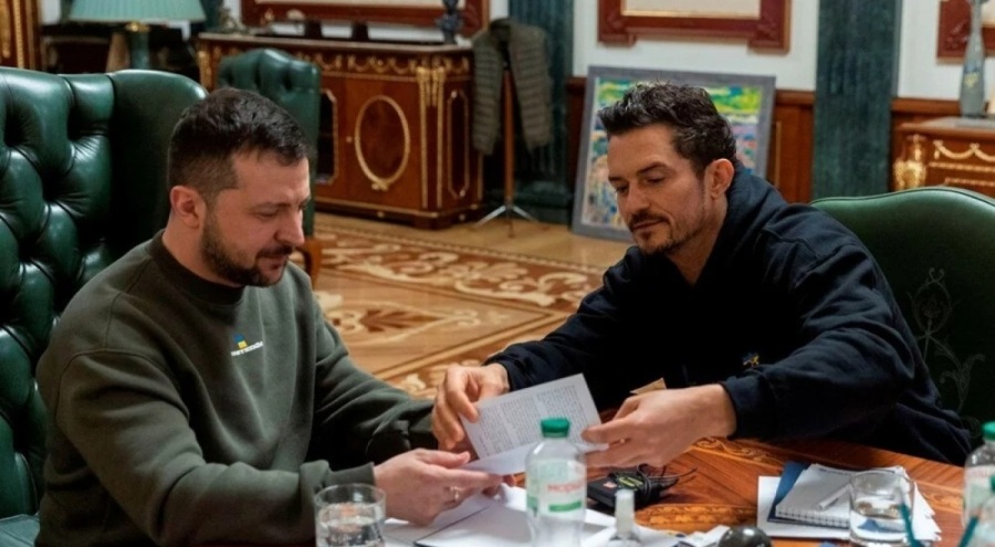 Orlando Bloom Kiev'de Zelenski ile bir araya geldi