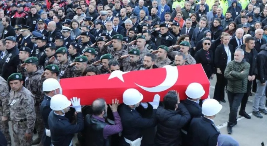 Samsun'da şehit polis Mustafa Ata Traş son yolculuğuna uğurlandı