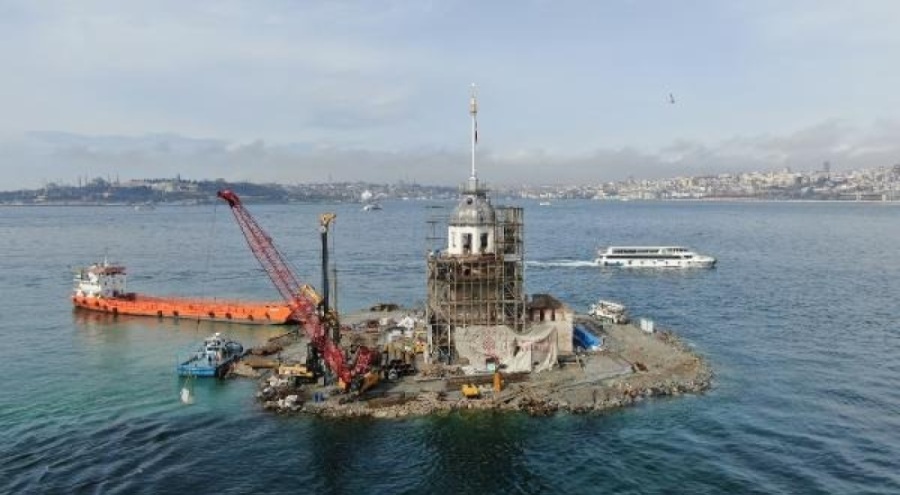 Kız Kulesi'nin kubbesi ortaya çıktı