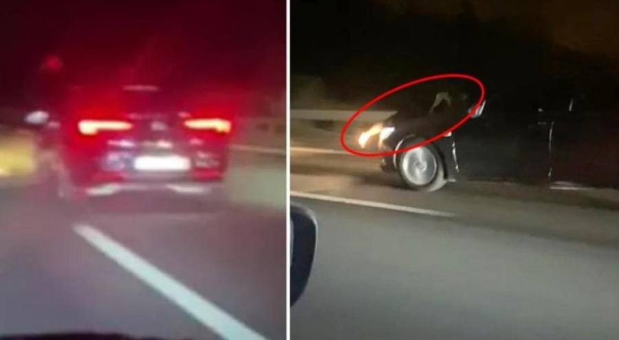 Babası tarafından kaçırılan oğlu için kaput üstünde kilometrelerce yol gitti