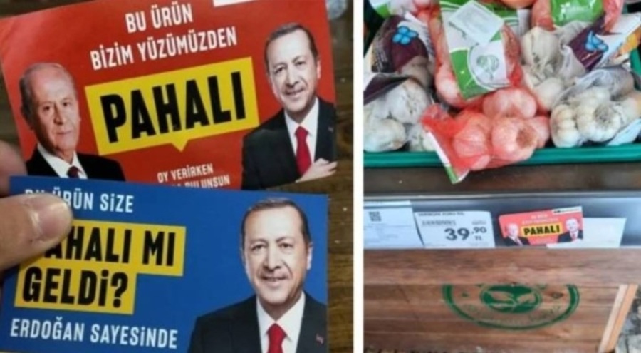"Bu ürün size pahalı mı geldi? Erdoğan sayesinde" çıkartmalarına gözaltı