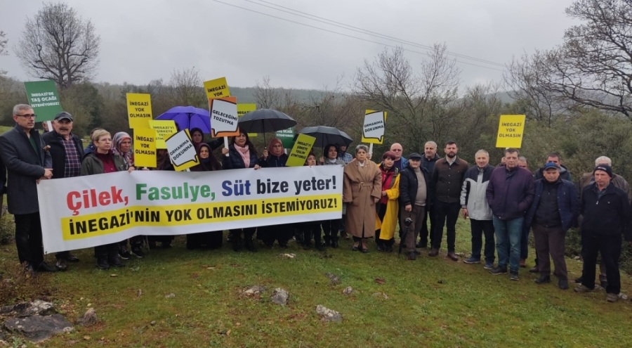 Taş ocağına karşı İnegazililer omuz omuza