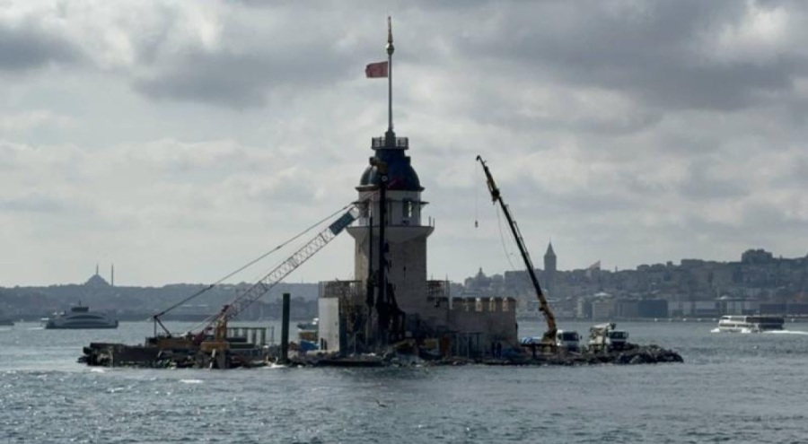 Kız Kulesi'nin restorasyon çalışmaları sürüyor