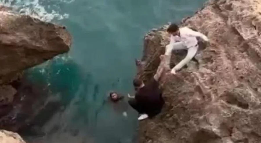 Falezlerden atlayan genç kadın son anda kurtarıldı