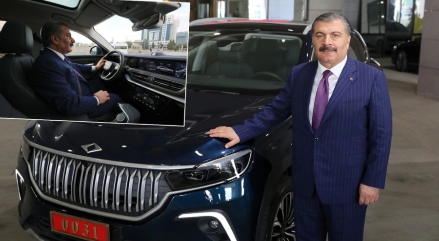 Sağlık Bakanı Koca, Togg'u makam aracı yaptı: 60 yıllık hayalimiz yollarda