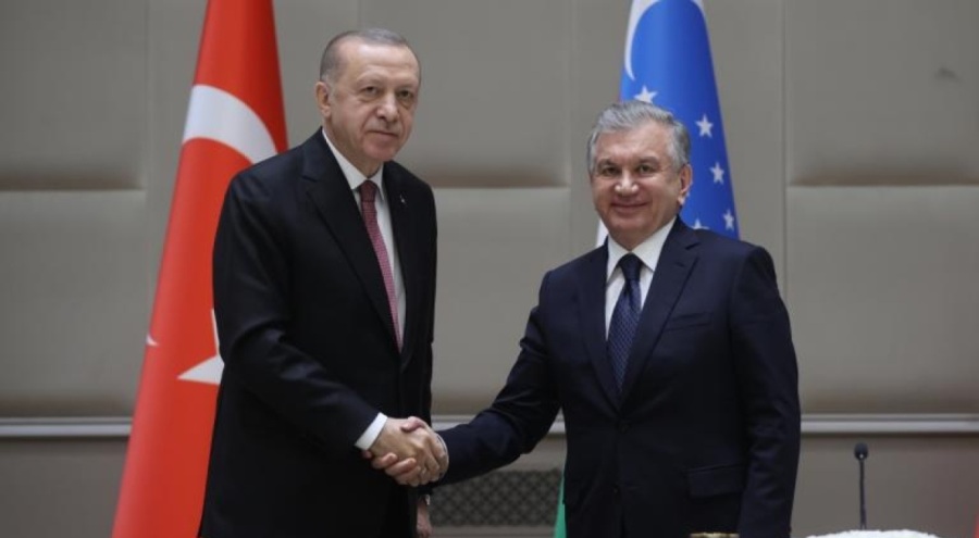 Erdoğan,  Mirziyoyev ile görüştü