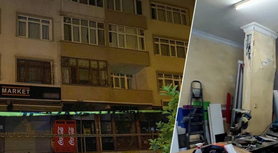 İstanbul'da panik... Kolonlarında çatlak oluşan bina tahliye edildi