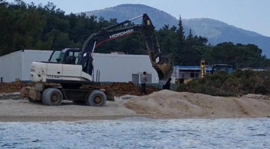 Bodrum'da sahile beyaz kum döken firmaya 67 bin lira para cezası kesildi