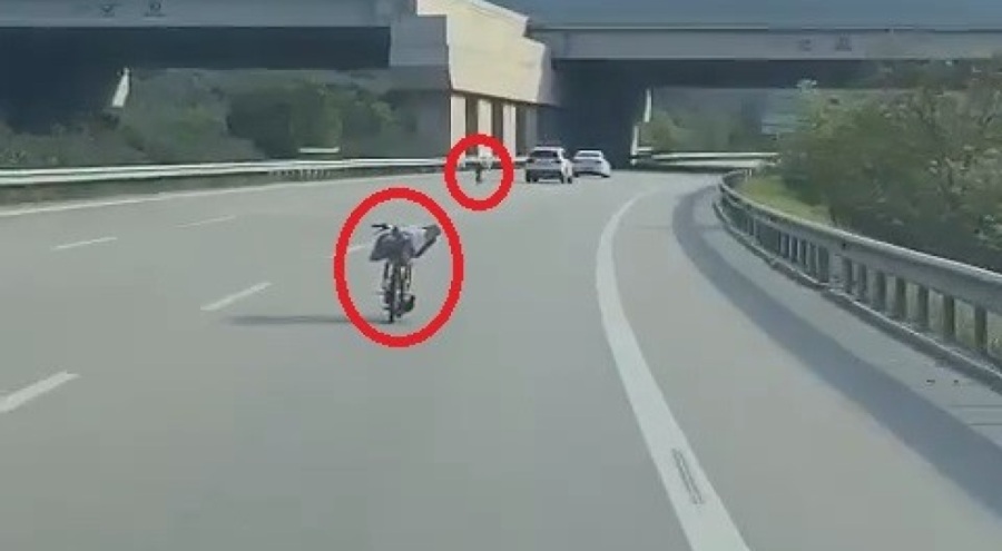 Bursa'da trafik magandaları otobanda canlarını hiçe saydılar