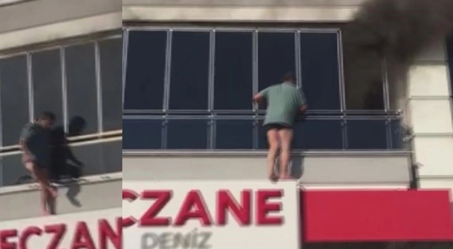 İzmir'de korku dolu anlar: Dakikalarca balkonda mahsur kaldı, canını zor kurtardı