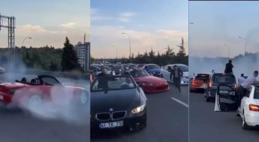 Düğün konvoyundaki drift tehlike saçtı