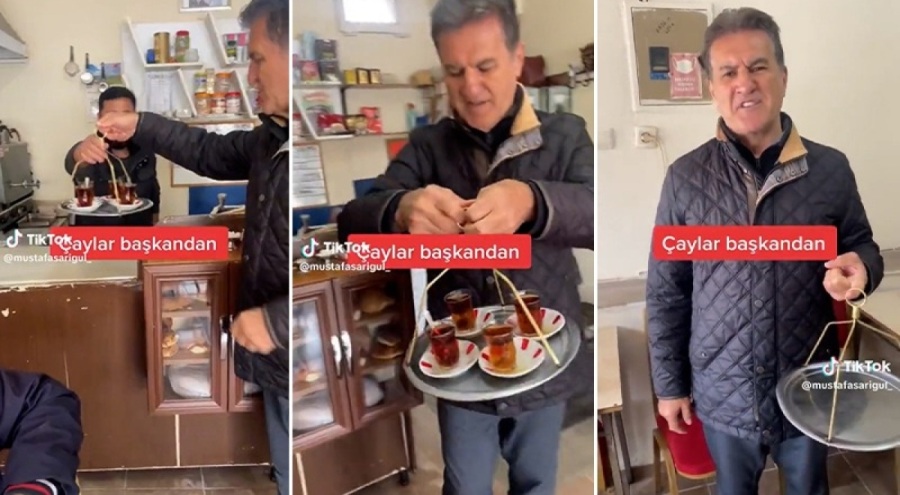 Mustafa Sarıgül kahvehanede çay dağıttı