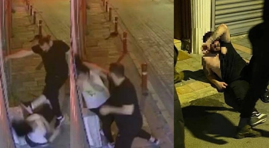 Eski sevgilisini darbeden adam, çevredekiler tarafından dövüldü