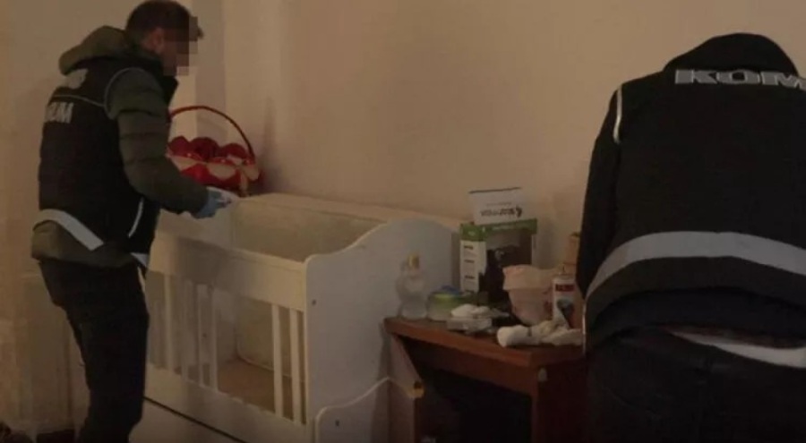 Çorum'da uyuşturucuyu beşiğe gizlemişler