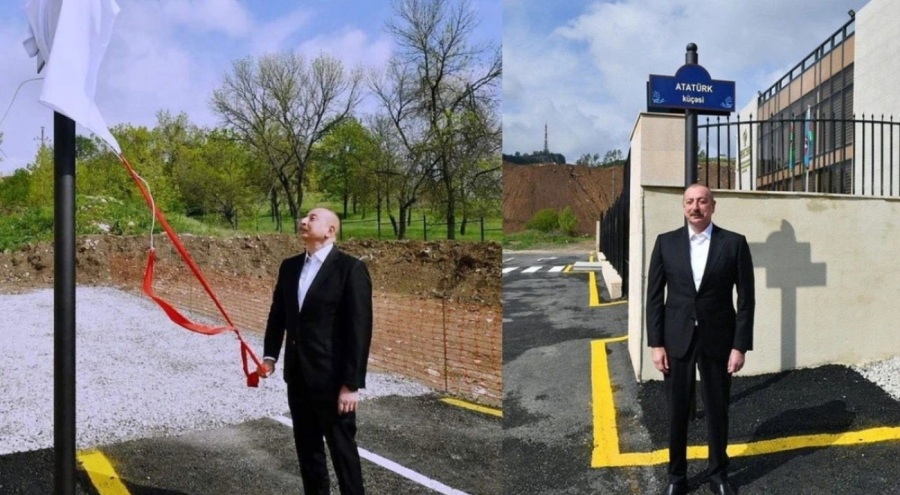 Karabağ'ın sembol kenti Şuşa'da Atatürk Caddesi, İlham Aliyev tarafından açıldı