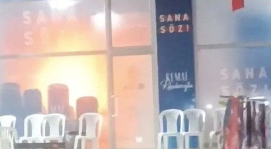 Antalya'da CHP seçim bürosunda yangın