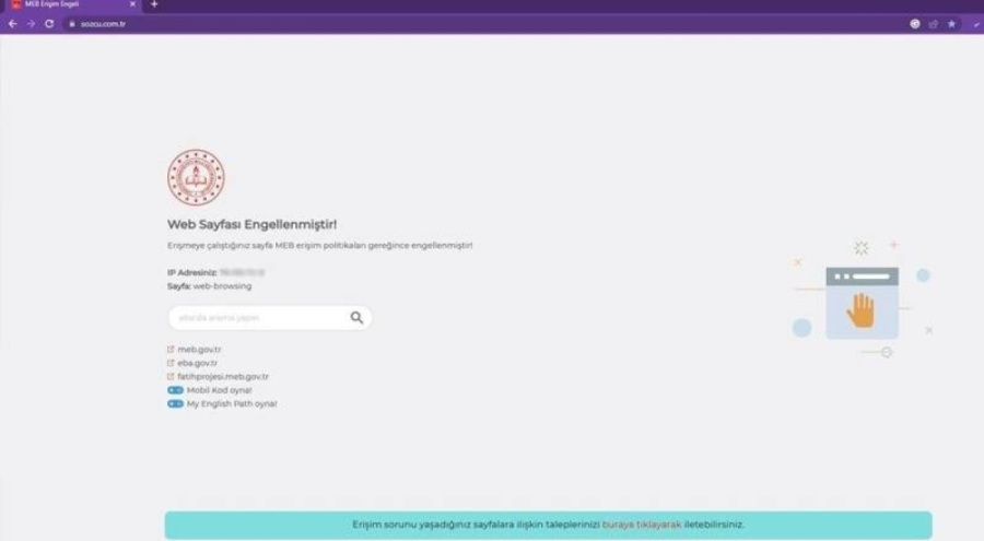MEB, Sözcü'nün internet sitesine erişim engeli getirdi