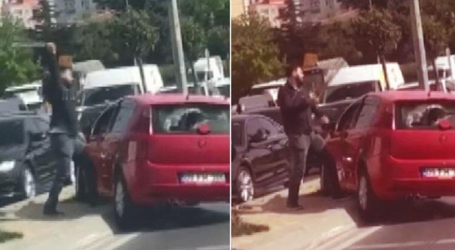 Trafikte döner bıçaklı dehşet!