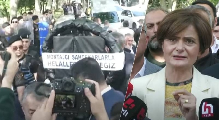 CHP, AK Parti İstanbul İl Başkanlığı'na siyah çelenk bıraktı