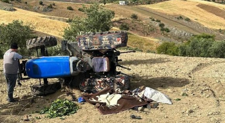 Gaziantep'te traktör devrildi