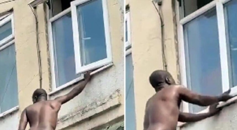 Birlikte olduğu kadın evli çıktı! Kocaya yakalanmamak için camdan sarktı