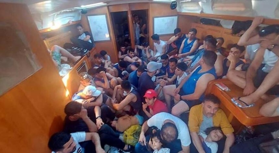 Muğla'nın Bodrum ilçesinde 86  kaçak göçmen yakalandı