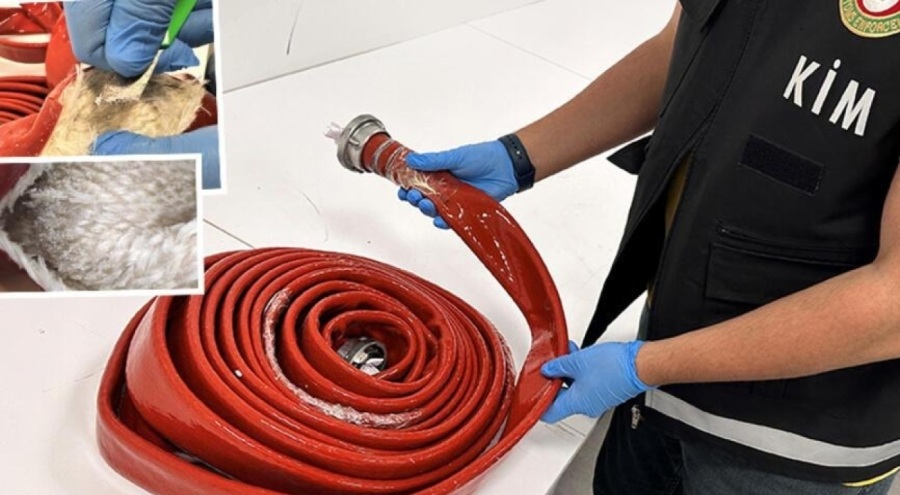 Yangın hortumuyla uyuşturucu kaçakçılığı