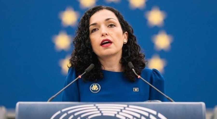 Osmani, Avrupa Parlamentosu'na hitap eden ilk Kosova Cumhurbaşkanı oldu