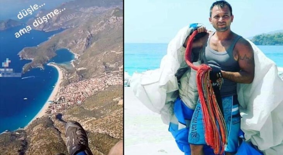 Yamaç paraşütü eğitmeni 200 metre yükseklikten denize düşerek can verdi!