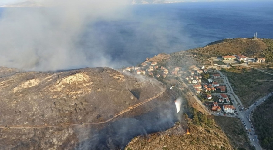 Muğla'nın Datça ilçesindeki ormanlık alanda yangın!