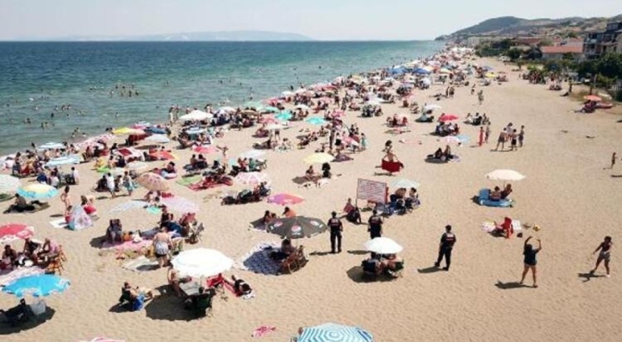 Tekirdağ'daki plajlar doldu taştı