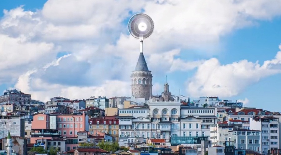 Beyoğlu Belediyesi'nden sıcaklıklara çözüm: Galata Kulesi'nde pervane!