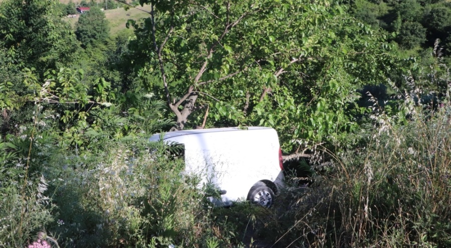 Freni tutmayan araba bahçeye uçtu