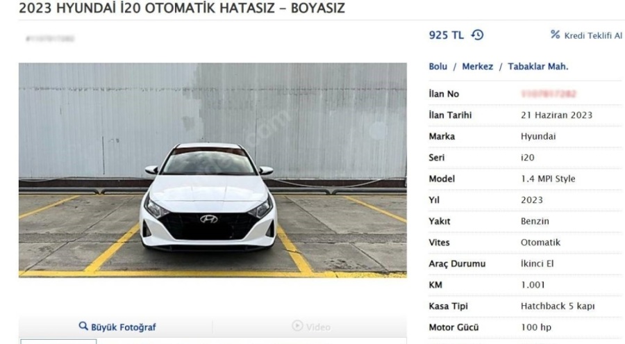 İkinci el araçlarda ilan oyunu