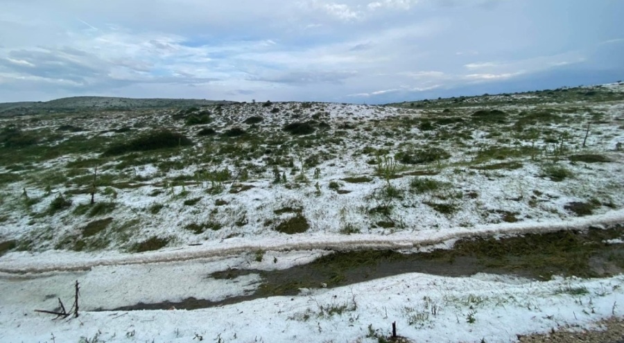 Bolu'da yayla, dolu yağışıyla beyaza büründü