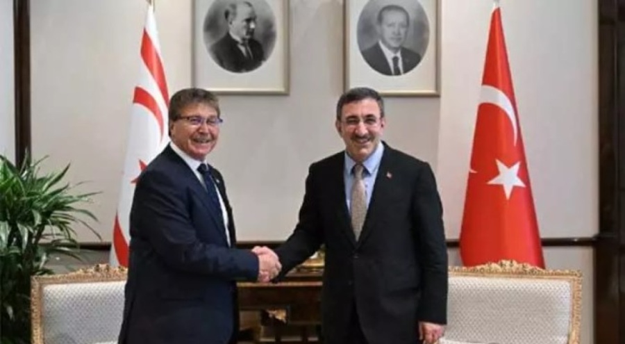 Cumhurbaşkanı Yardımcısı Yılmaz, KKTC Başbakanı Üstel ile bir araya geldi