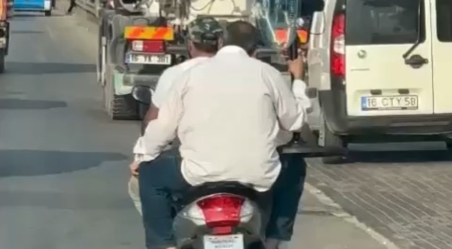 Bursa'da trafikteki vantilatörlü bisiklet şaşırttı