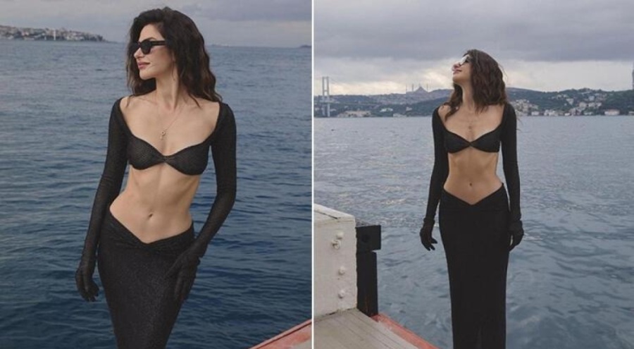 Nesrin Cavadzade'den iddialı pozlar! Mayoyla yakalandı