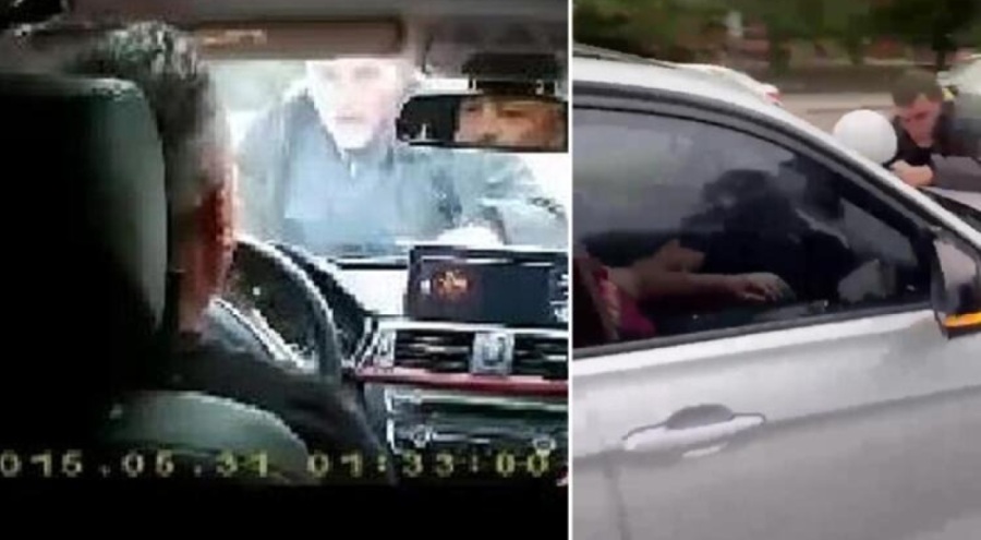 Motokuryeyi aracın kaputunda metrelerce sürükledi!