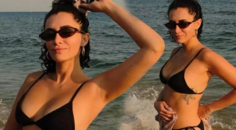 Hande Doğandemir'den bikinili tatil pozu!