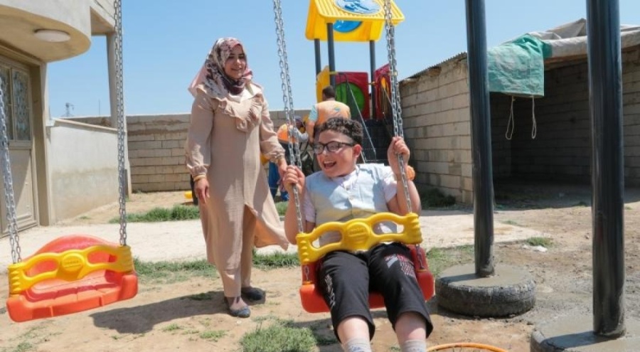 8 yaşındaki engelli Yusuf'un salıncak hayali gerçek oldu