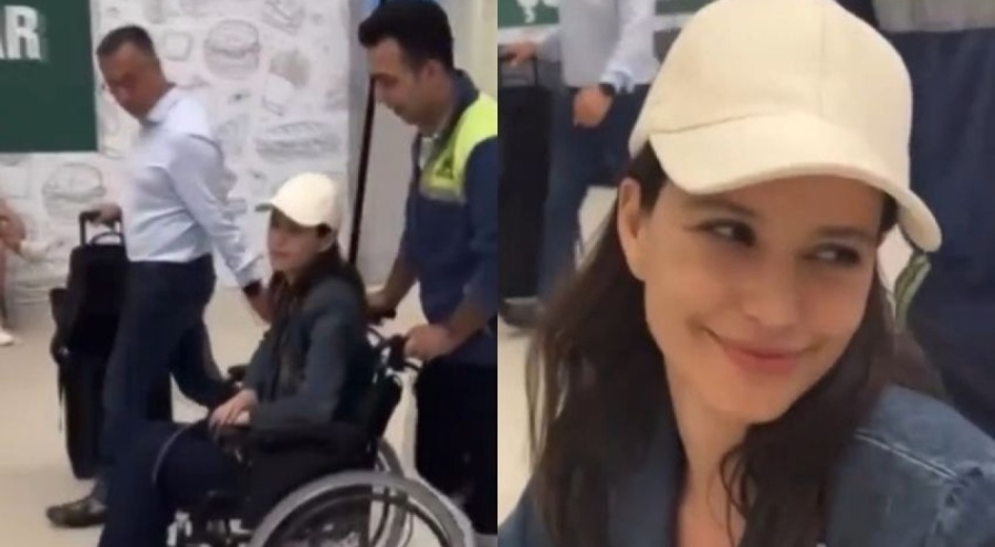 Beren Saat tekerlekli sandalyede görüntülendi