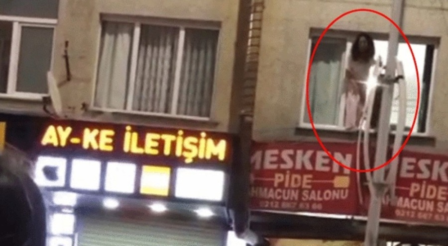Hamile yengesini dövüp camdan aşağı atladı!