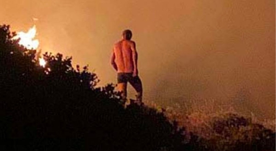 Çeşme'deki yangında gözaltına alınan şüphelinin görüntüleri ortaya çıktı