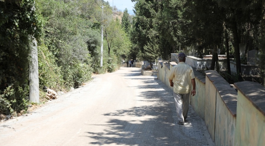 Tirilye mezarlık yolu çalışmaları bitti