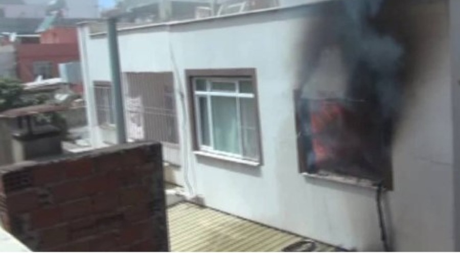 Kilis'te itfaiye eri yangından etkilendi