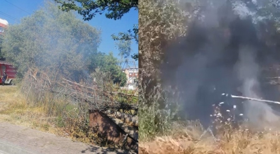 Kırık cam şişeleri otluk alanı yaktı!