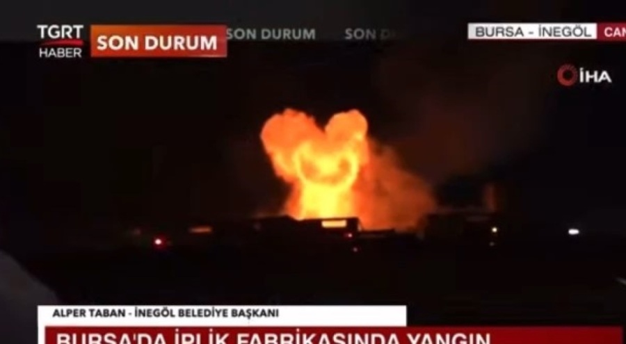 Bursa'da canlı yayın esnasında fabrikada patlama!