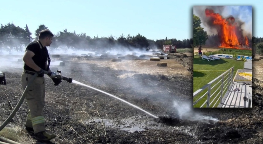 Çatalca'da otluk alanda çıkan yangın yerleşim yerine sıçradı